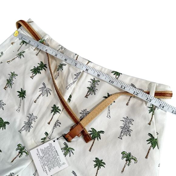 Zara Tropical Palm Tree High Waisted Belted Shorts Size S - Picture 4 of 8